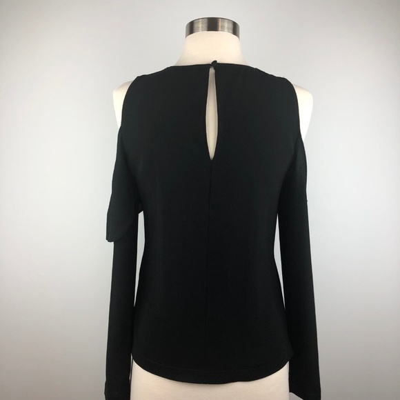 Topshop Izzy Cold Shoulder Ruffle Top - Picture 4 of 7